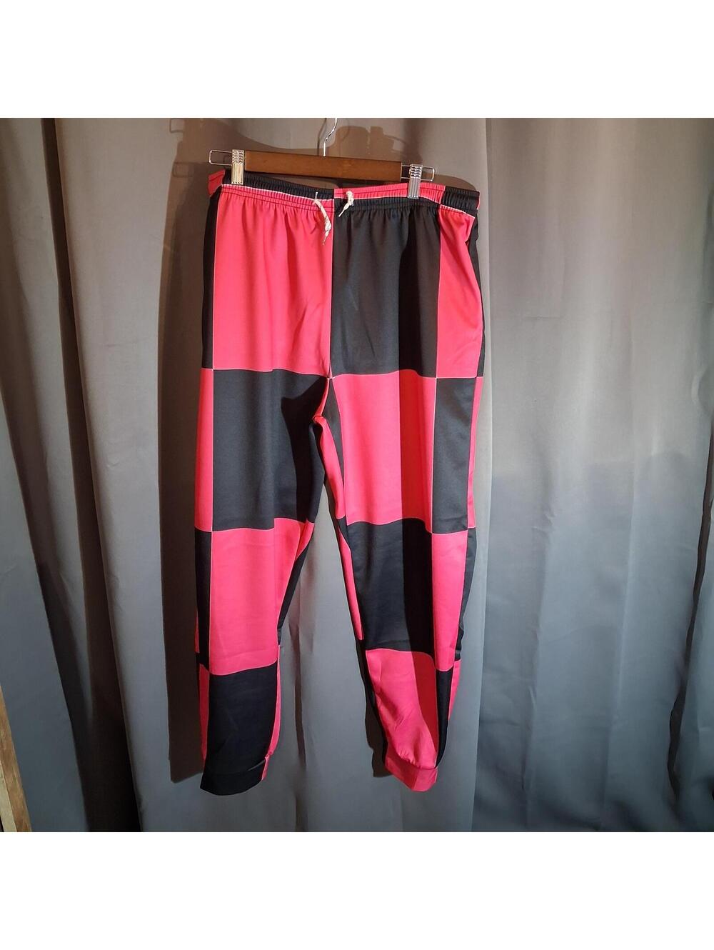 3XL Pink and Black Colorblock Polyester Jogger Pants